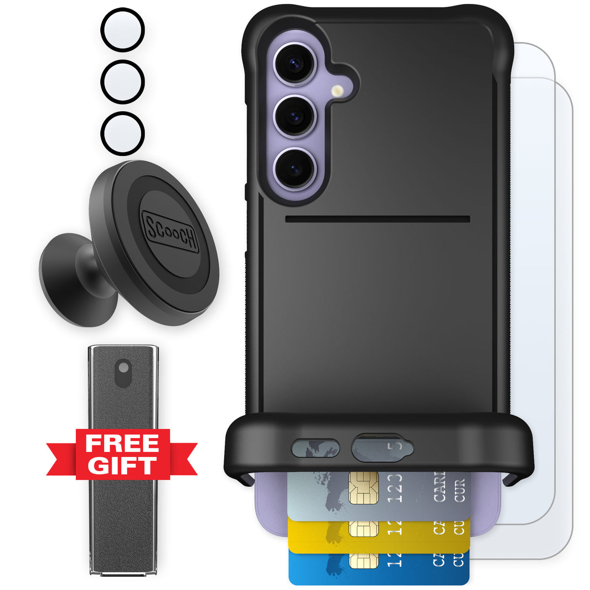 Scooch Wingmate Black for Galaxy S24+ — Defender Bundle