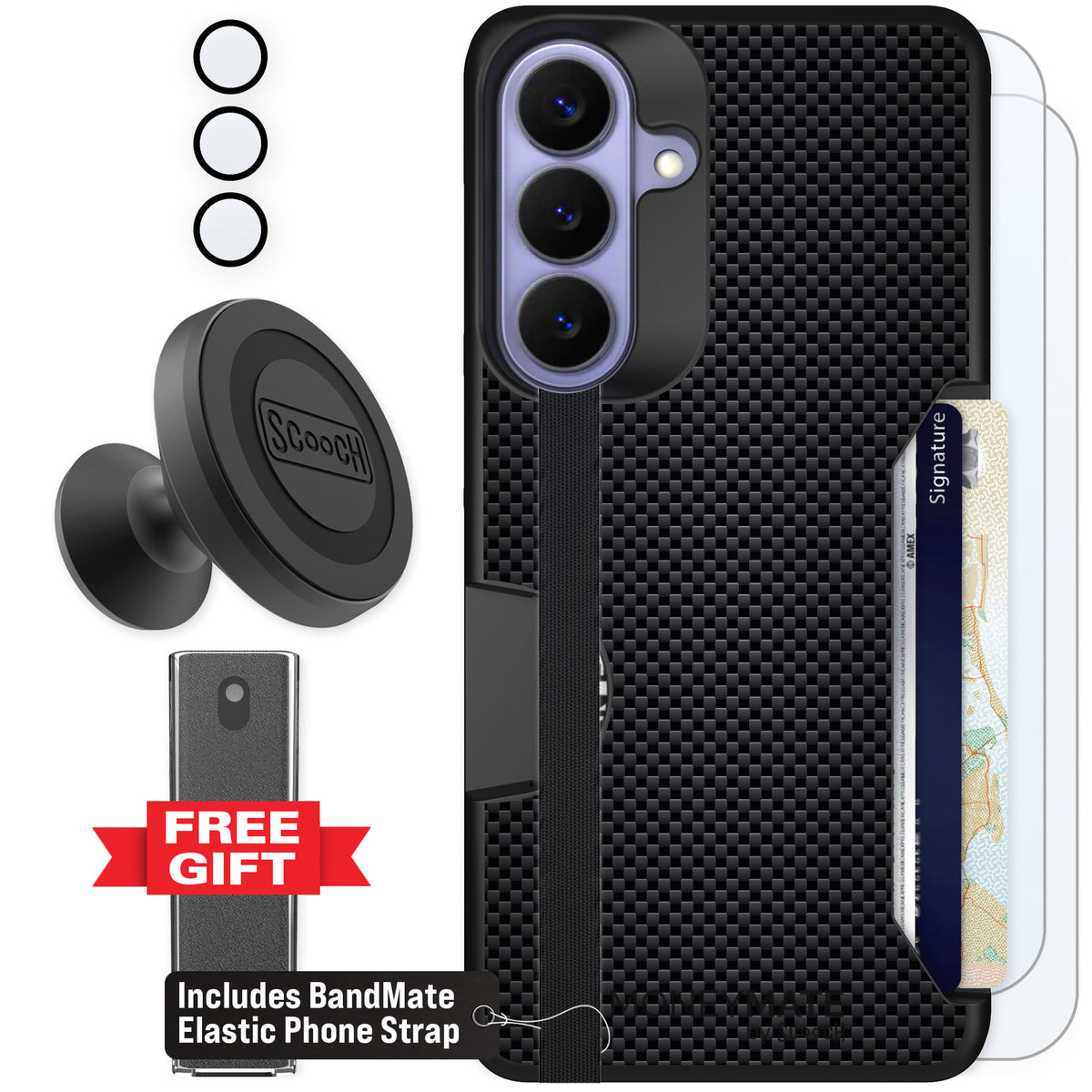 Scooch Moneymate Carbon Fiber for Galaxy S26+ — Defender Bundle