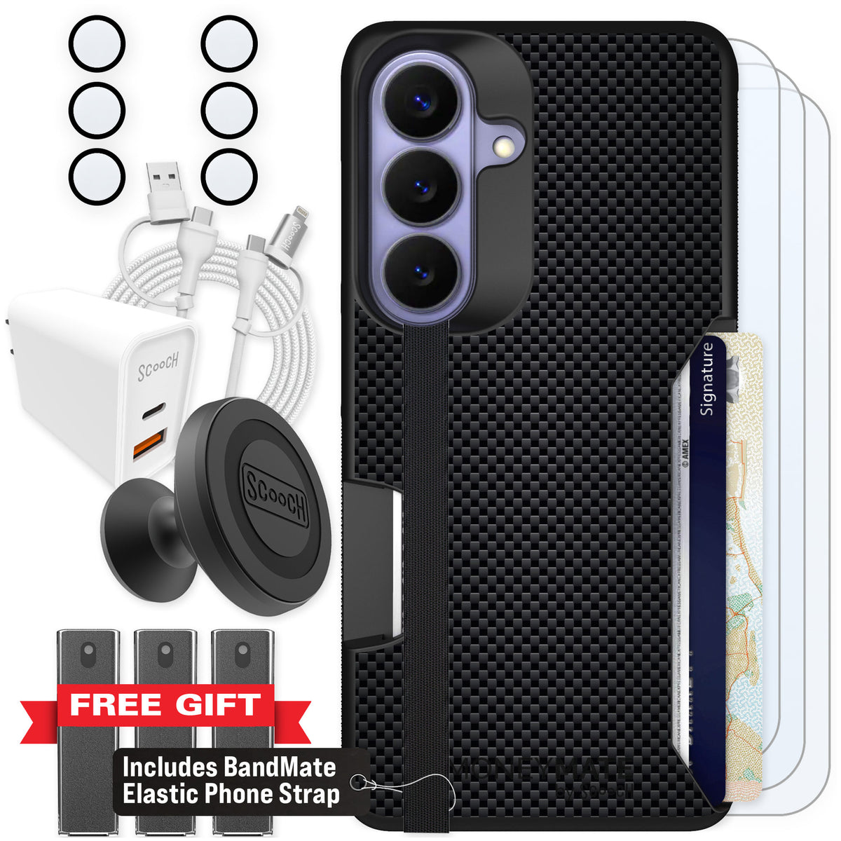 Scooch Moneymate Carbon Fiber for Galaxy S26 — Ultimate Bundle