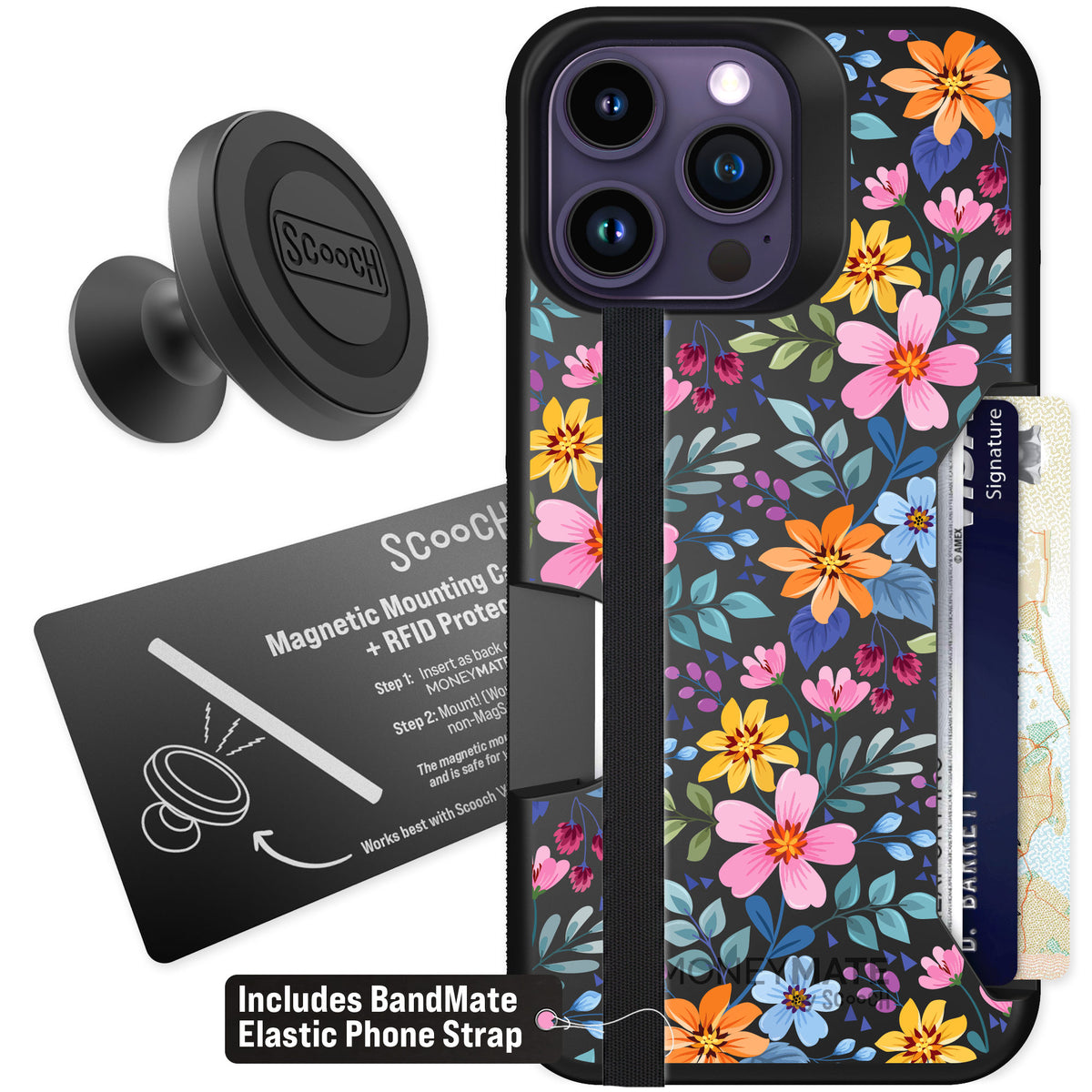 Scooch Moneymate Full Bloom for iPhone 14 Pro Max — Starter Bundle