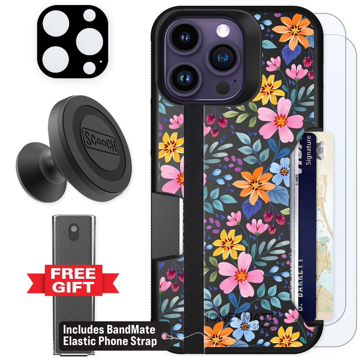 Scooch Moneymate Full Bloom for iPhone 14 Pro Max — Defender Bundle