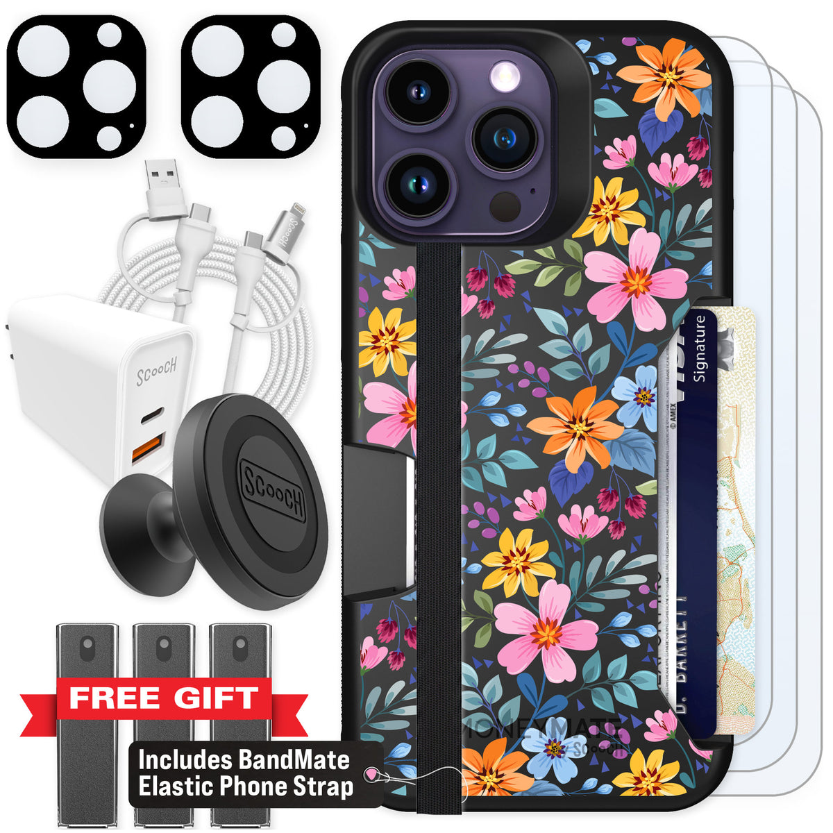 Scooch Moneymate Full Bloom for iPhone 14 Pro Max — Ultimate Bundle