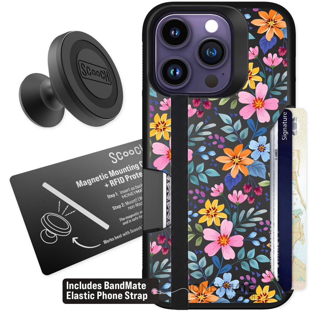 Scooch Moneymate Full Bloom for iPhone 14 Pro — Starter Bundle