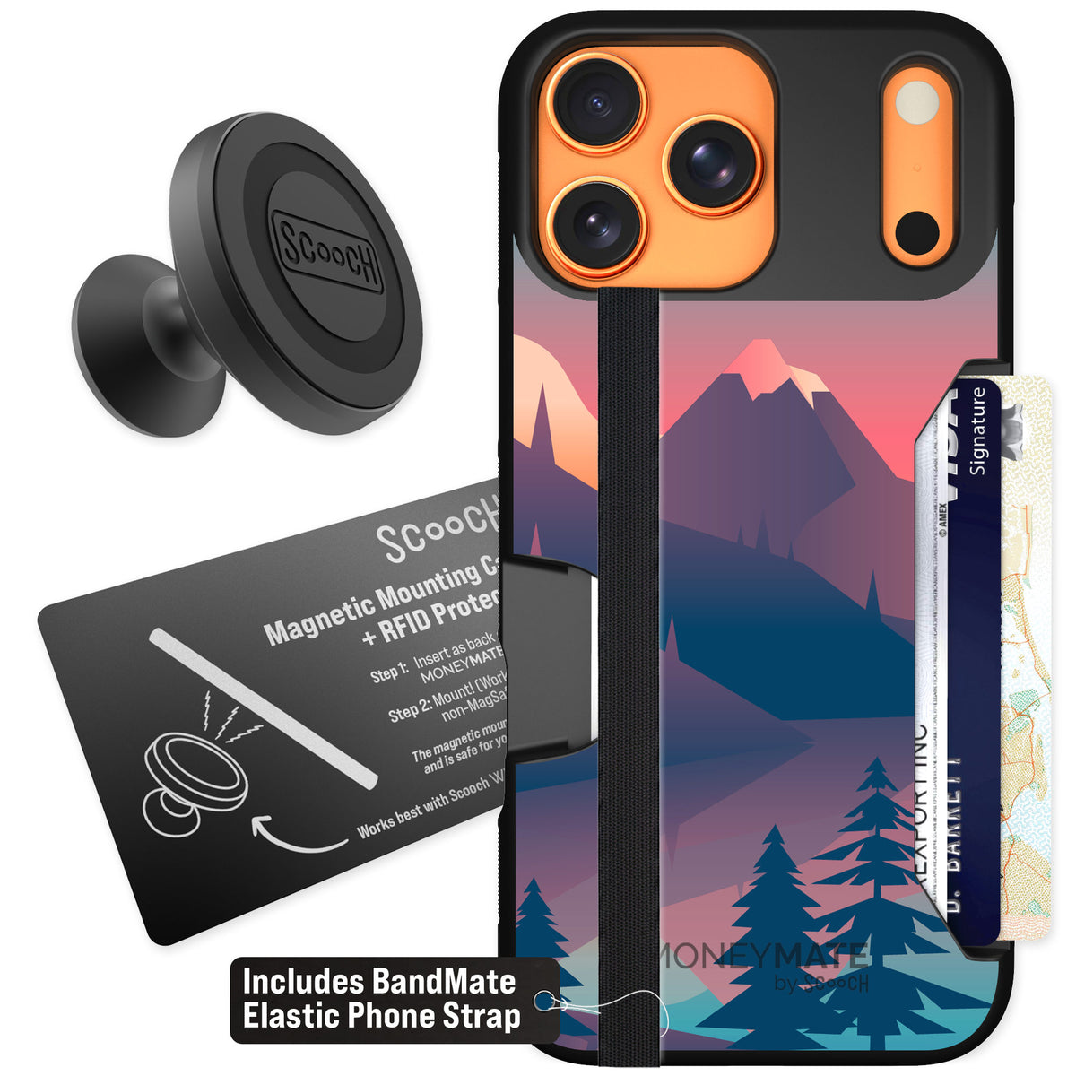 Scooch Moneymate Mountain Range for iPhone 17 Pro Max — Starter Bundle