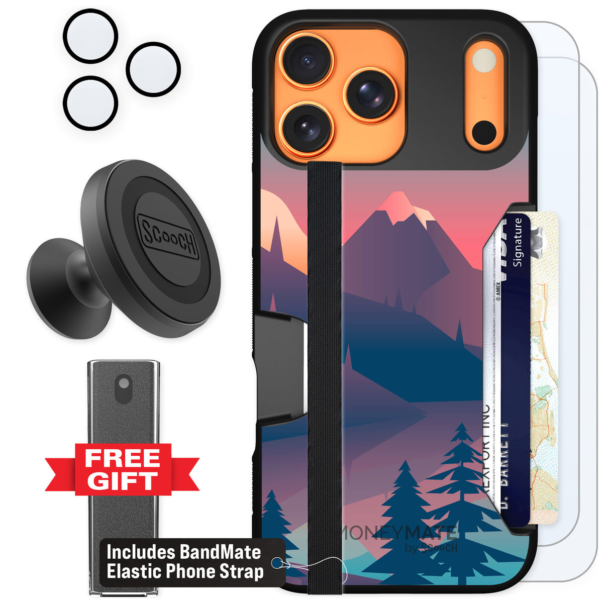 Scooch Moneymate Mountain Range for iPhone 17 Pro Max — Defender Bundle