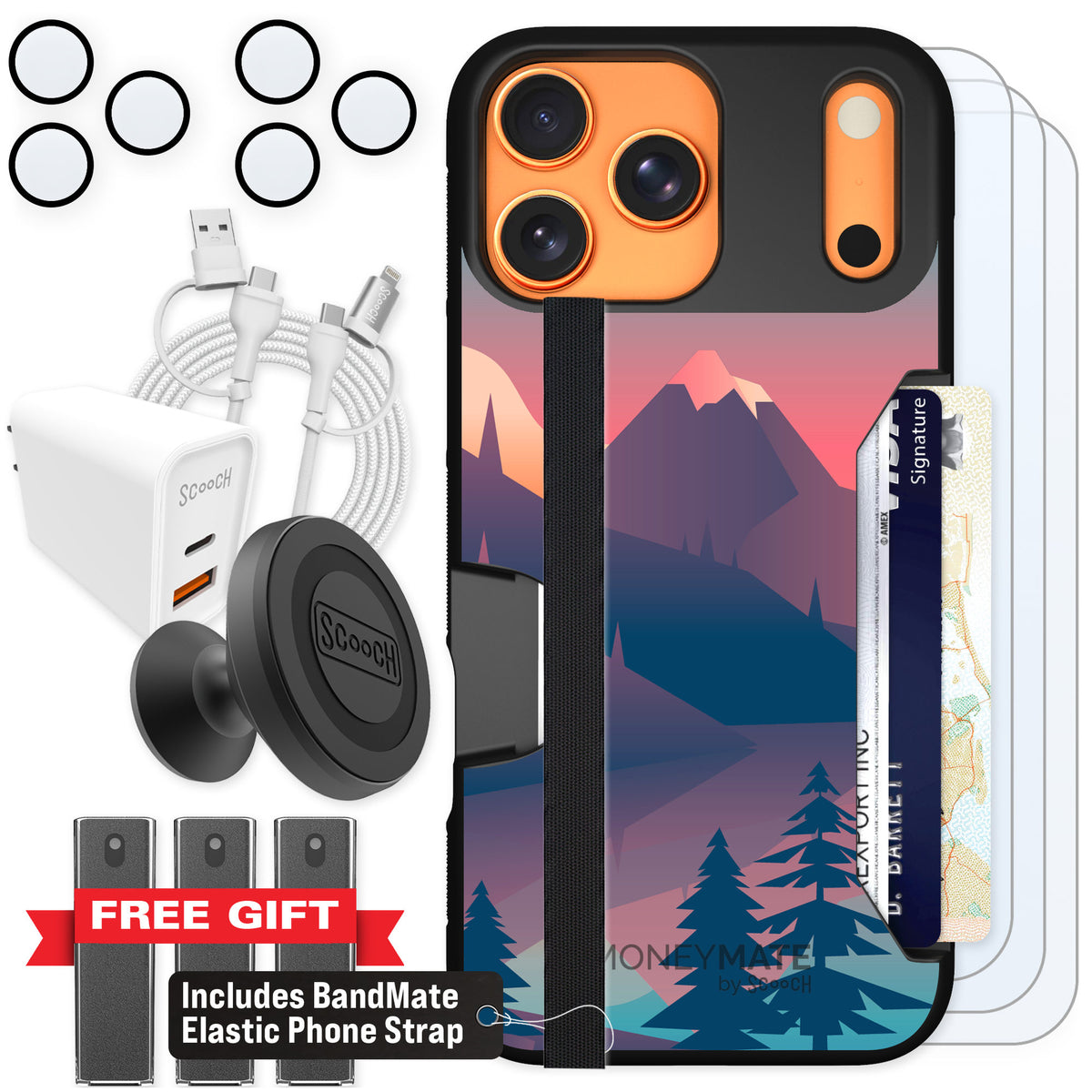 Scooch Moneymate Mountain Range for iPhone 17 Pro Max — Ultimate Bundle
