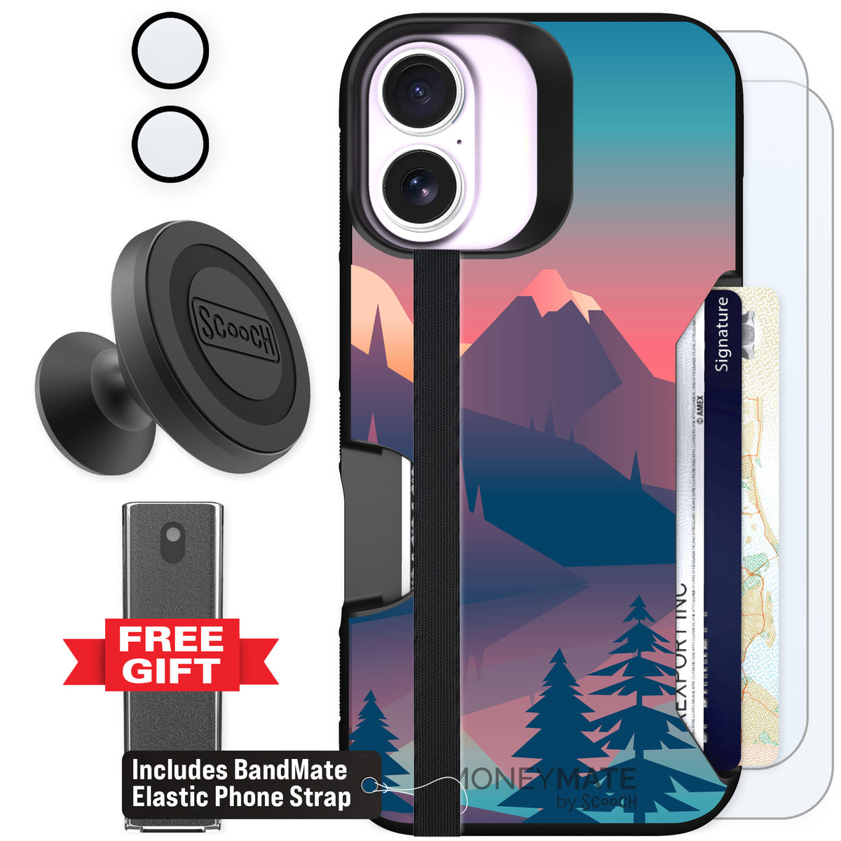 Scooch Moneymate Mountain Range for iPhone 17 — Defender Bundle