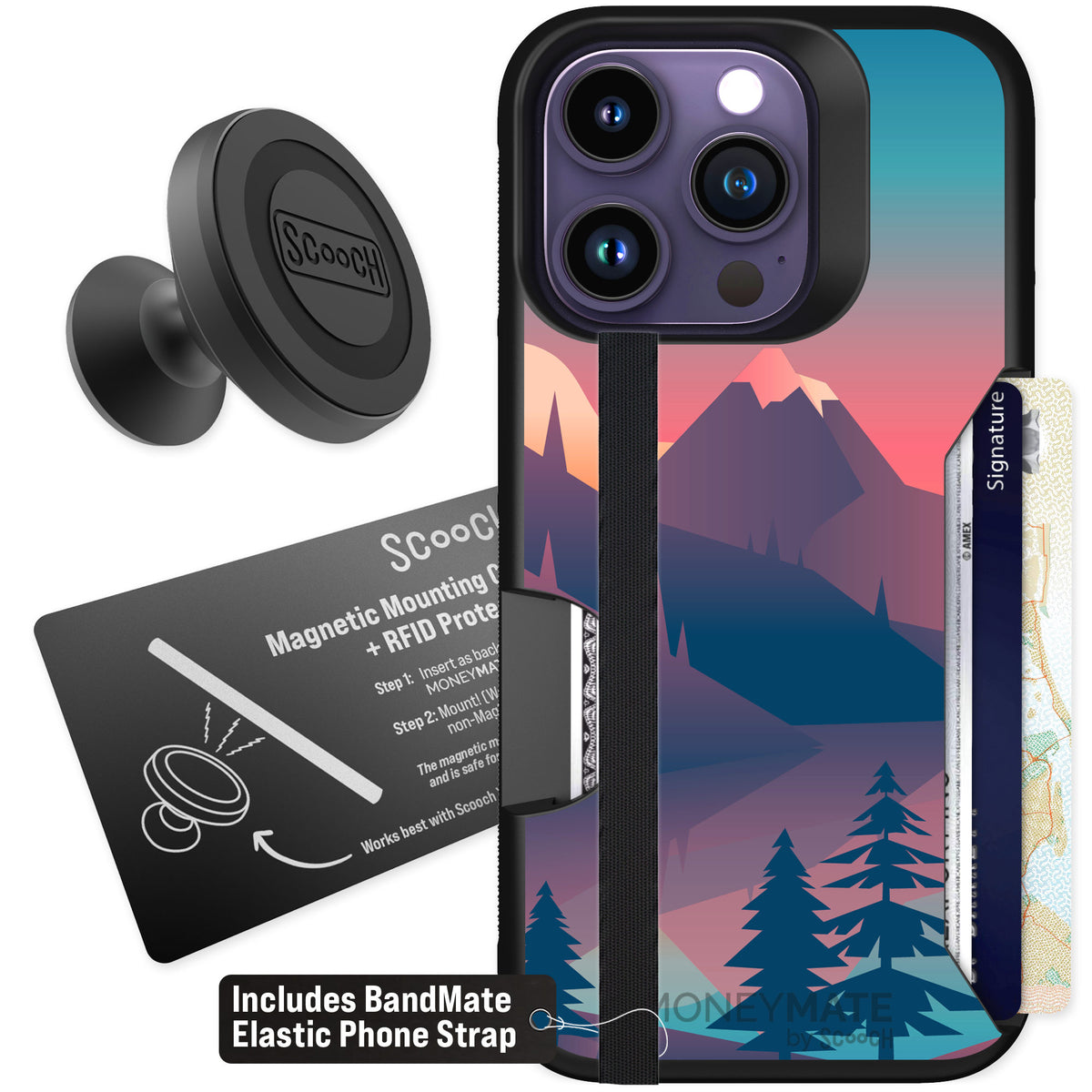 Scooch Moneymate Mountain Range for iPhone 14 Pro — Starter Bundle