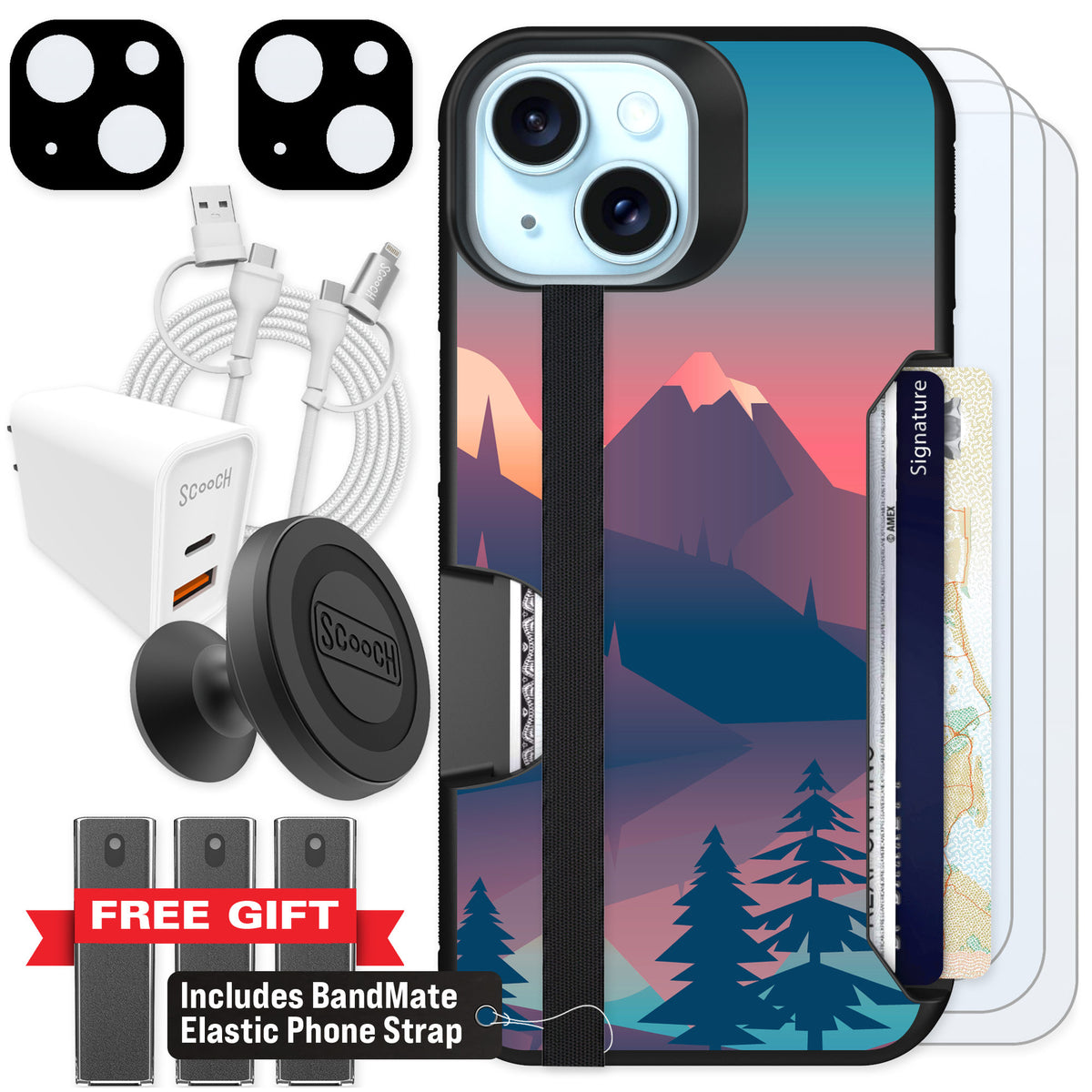 Scooch Moneymate Mountain Range for iPhone 14 — Ultimate Bundle