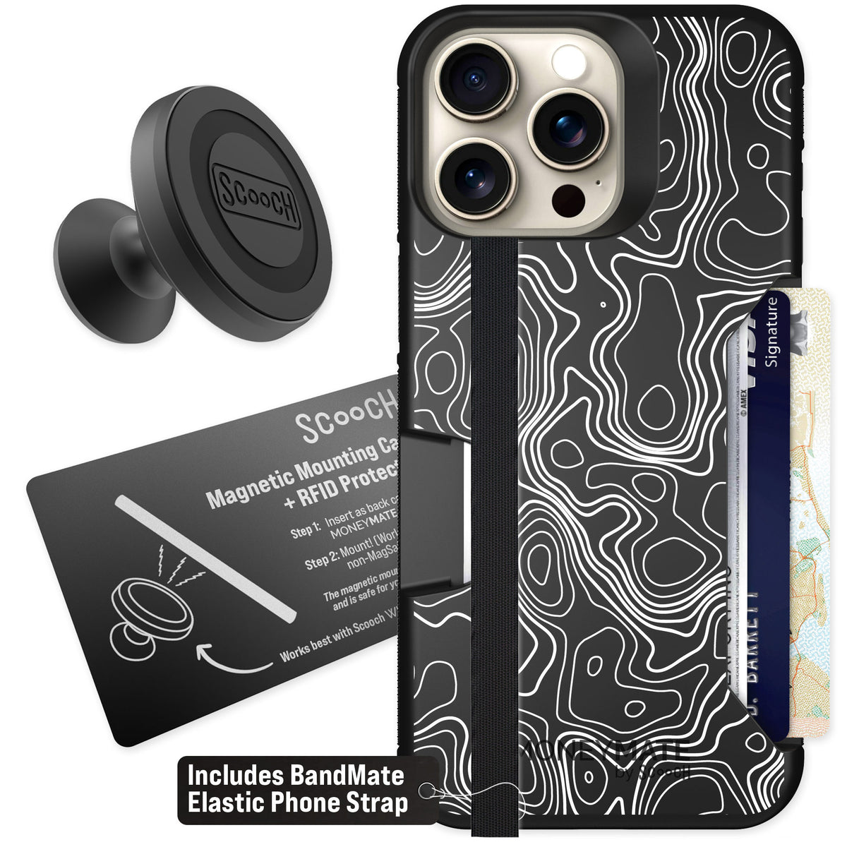 Scooch Moneymate Topography for iPhone 15 Pro Max — Starter Bundle