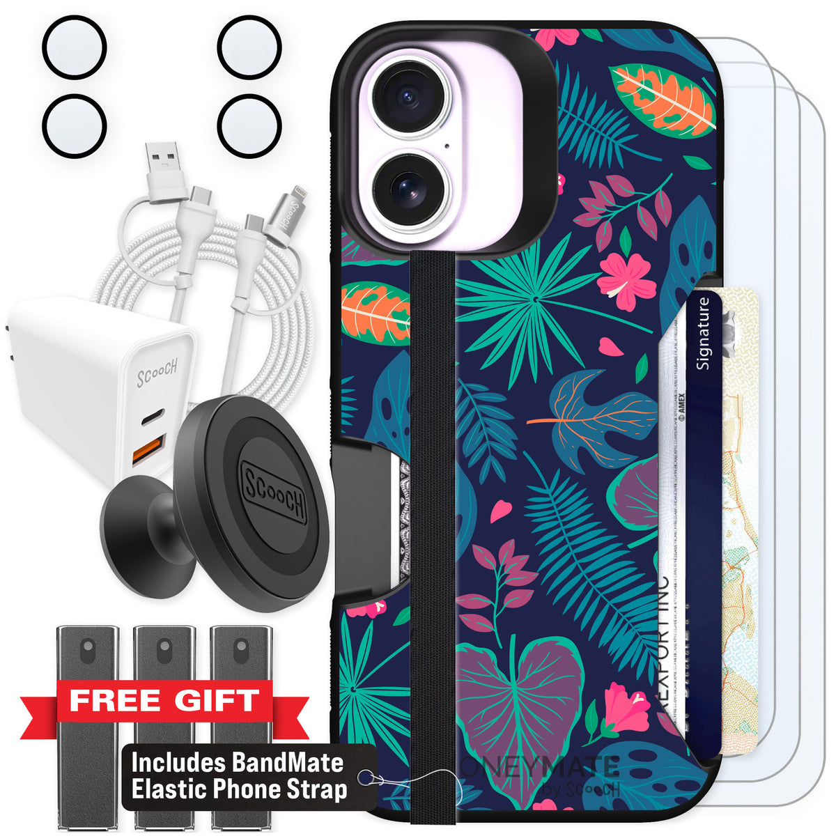 Scooch Moneymate Tropical Leaves for iPhone 17 — Ultimate Bundle