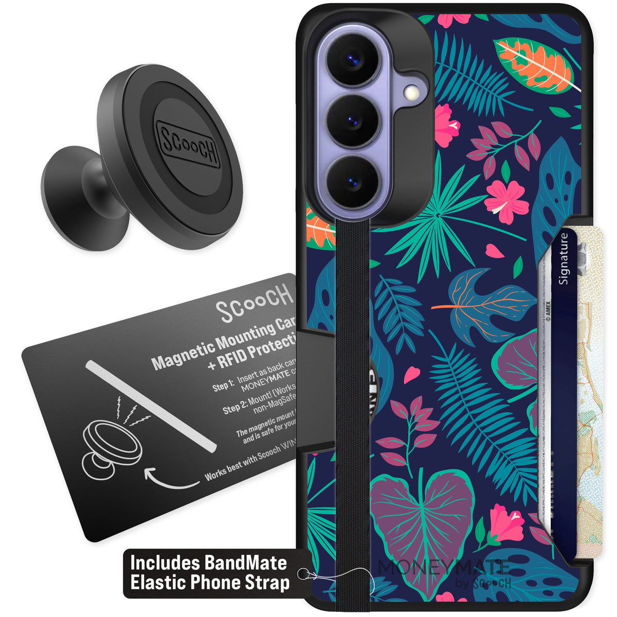 Scooch Moneymate Tropical Leaves for Galaxy S26+ — Starter Bundle