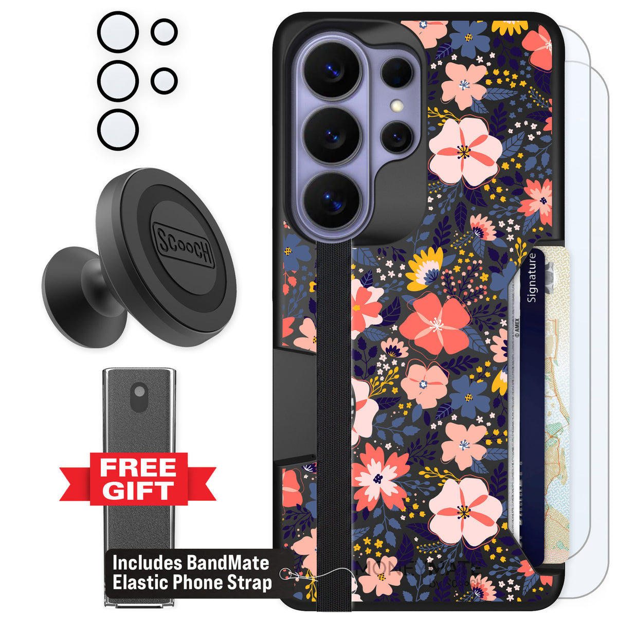 Scooch Moneymate Wildflowers for Galaxy S26 Ultra — Defender Bundle