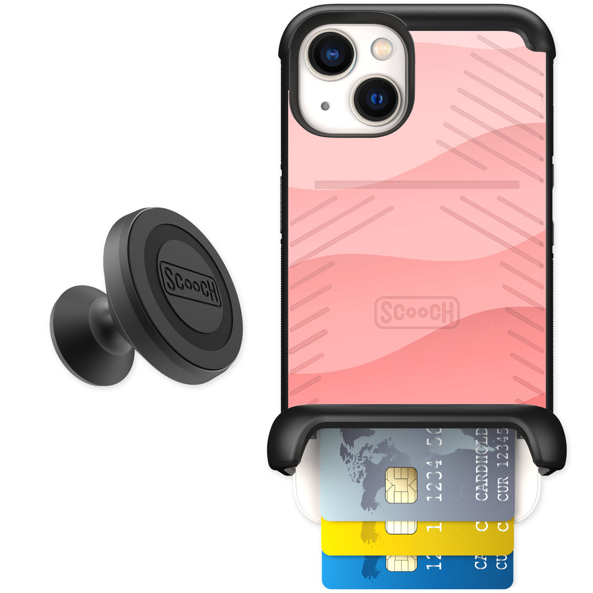 Scooch Wingmate Pink Waves for iPhone 13 — Starter Bundle