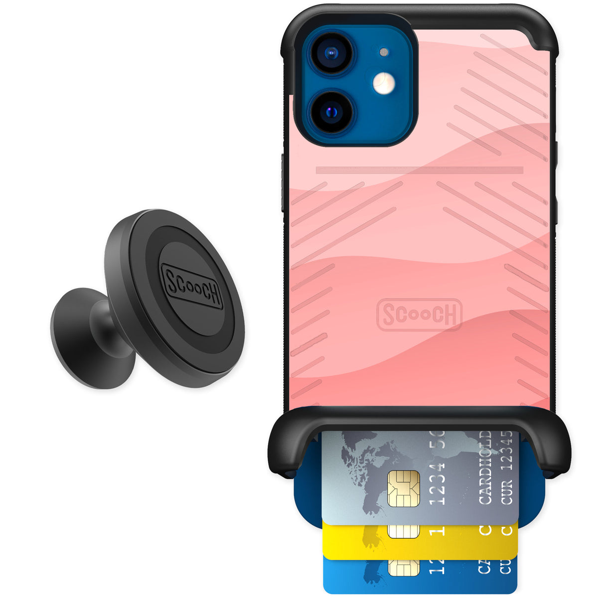Scooch Wingmate Pink Waves for iPhone 12 — Starter Bundle