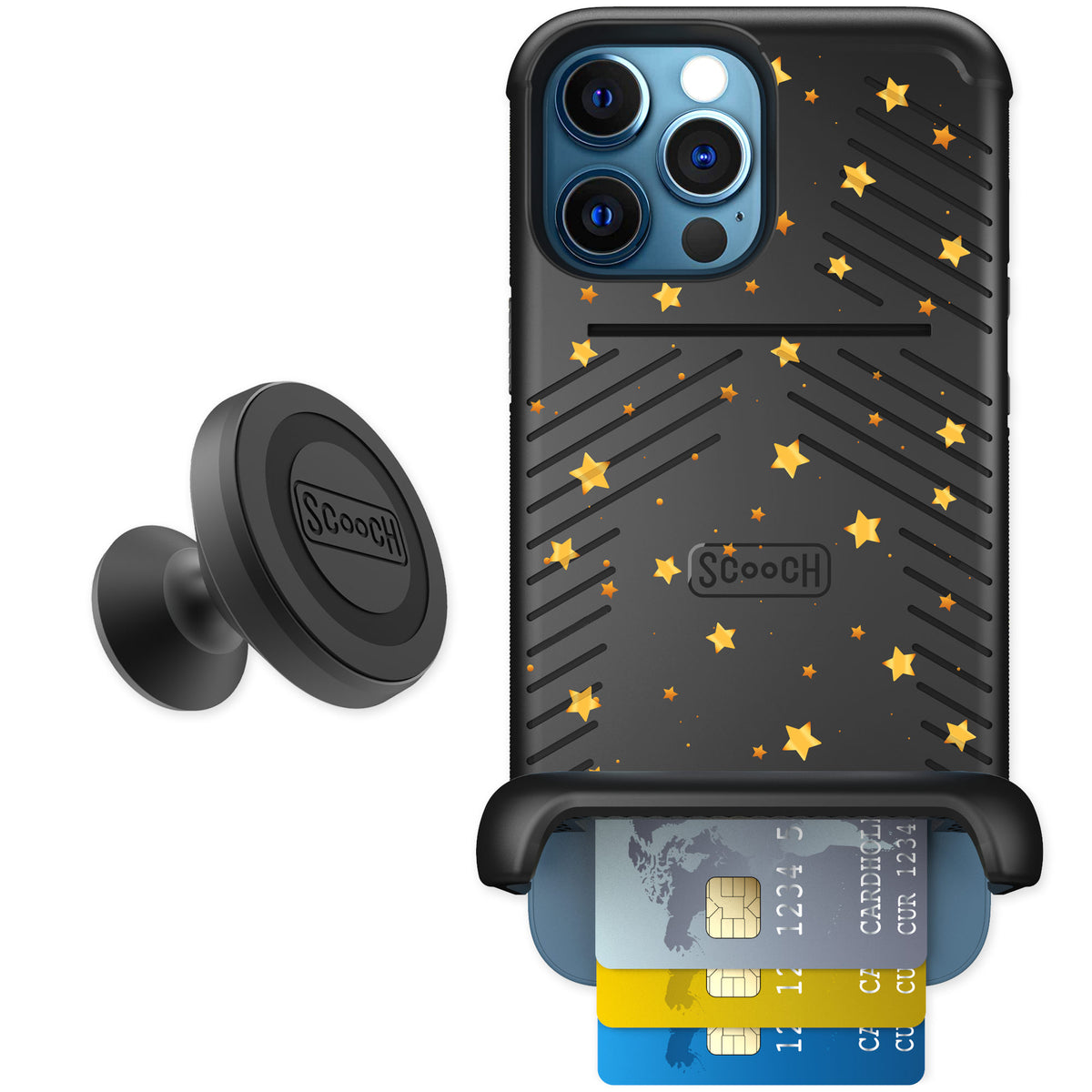 Scooch Wingmate Gold Stars for iPhone 12 Pro — Starter Bundle