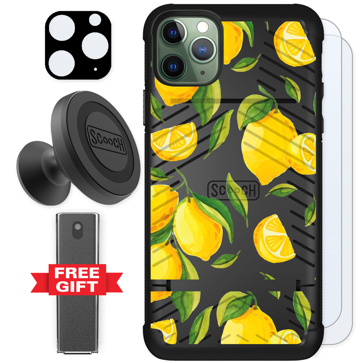 Scooch Wingmate Amalfi Lemons for iPhone 11 Pro Max — Defender Bundle