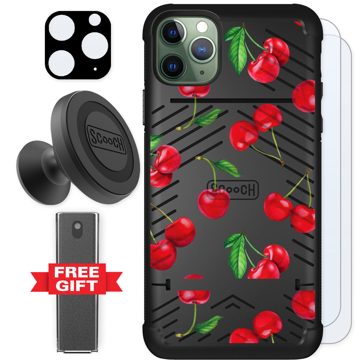 Scooch Wingmate Very Cherry for iPhone 11 Pro Max — Defender Bundle
