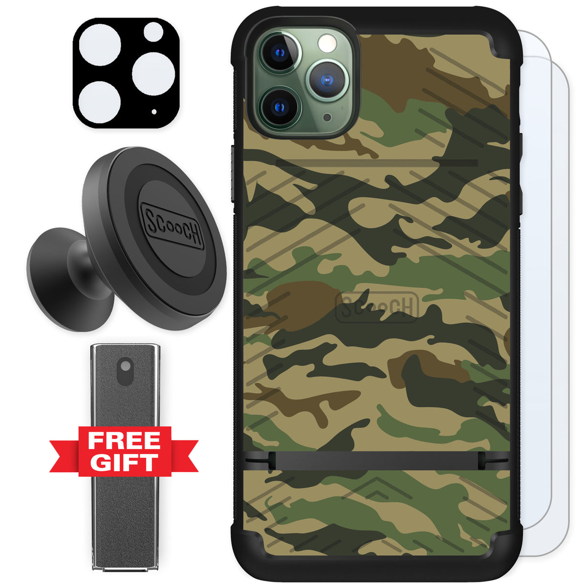 Scooch Wingmate Classic Camo for iPhone 11 Pro Max — Defender Bundle