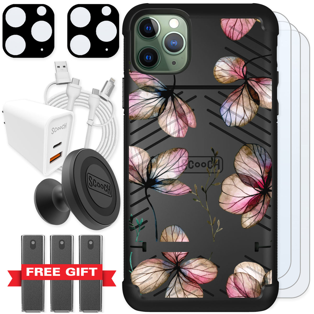 Scooch Wingmate Dried Flowers for iPhone 11 Pro Max — Ultimate Bundle