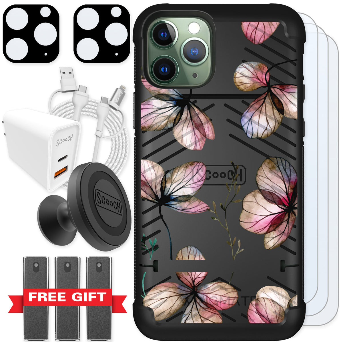 Scooch Wingmate Dried Flowers for iPhone 11 Pro — Ultimate Bundle