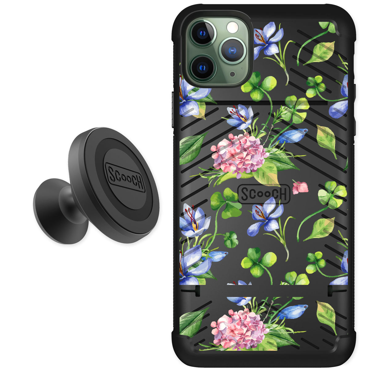 Scooch Wingmate Lucky Hydrangea for iPhone 11 Pro Max — Starter Bundle