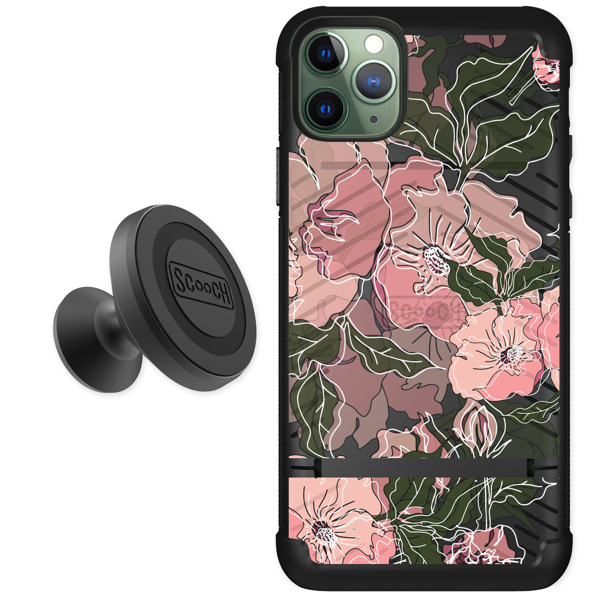 Scooch Wingmate Blush Botanical for iPhone 11 Pro Max — Starter Bundle