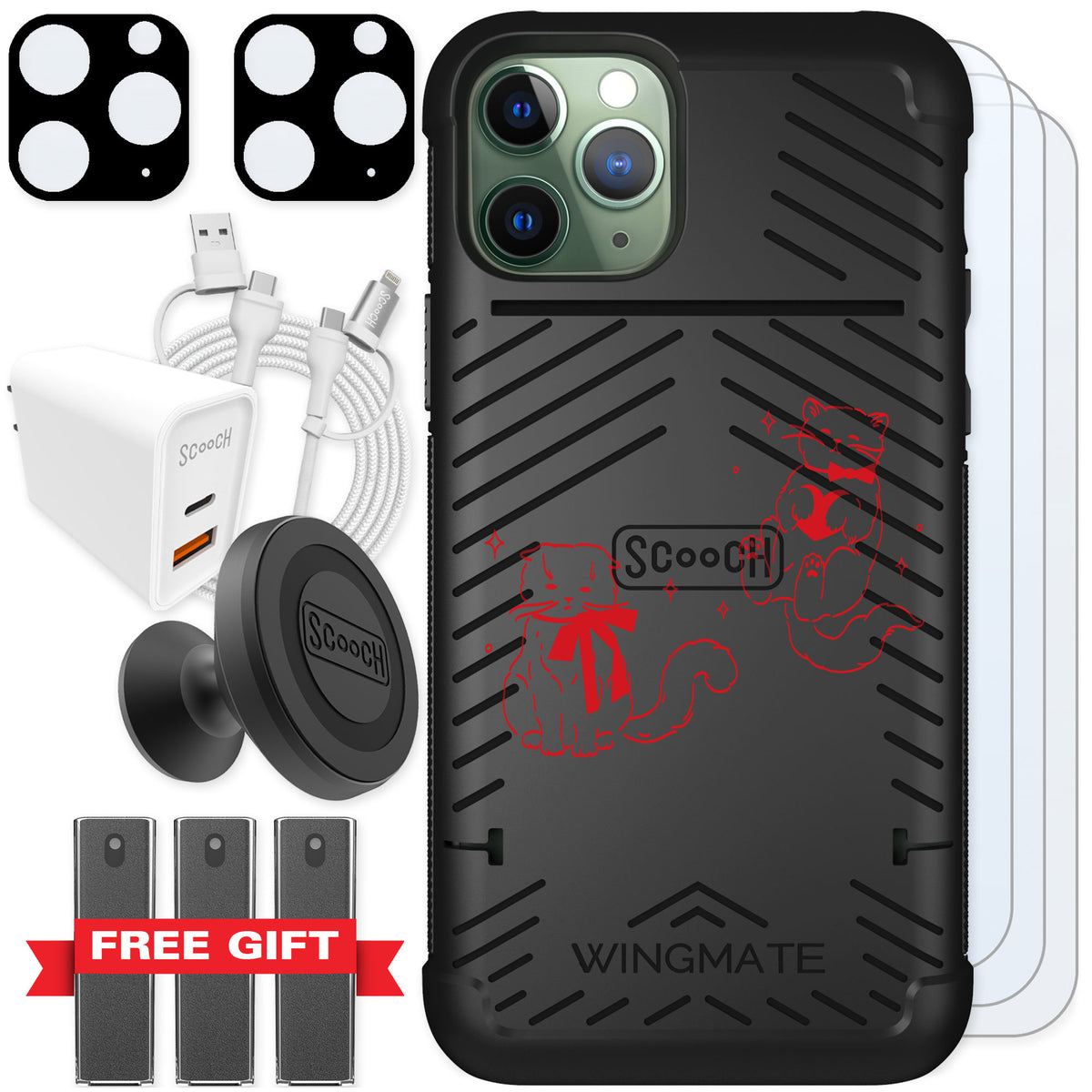Scooch Wingmate Cupid's Cats for iPhone 11 Pro — Ultimate Bundle