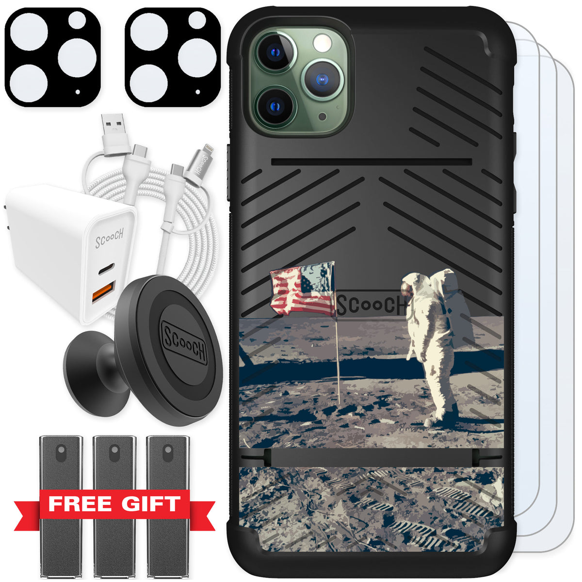 Scooch Wingmate Lunar Landing for iPhone 11 Pro Max — Ultimate Bundle