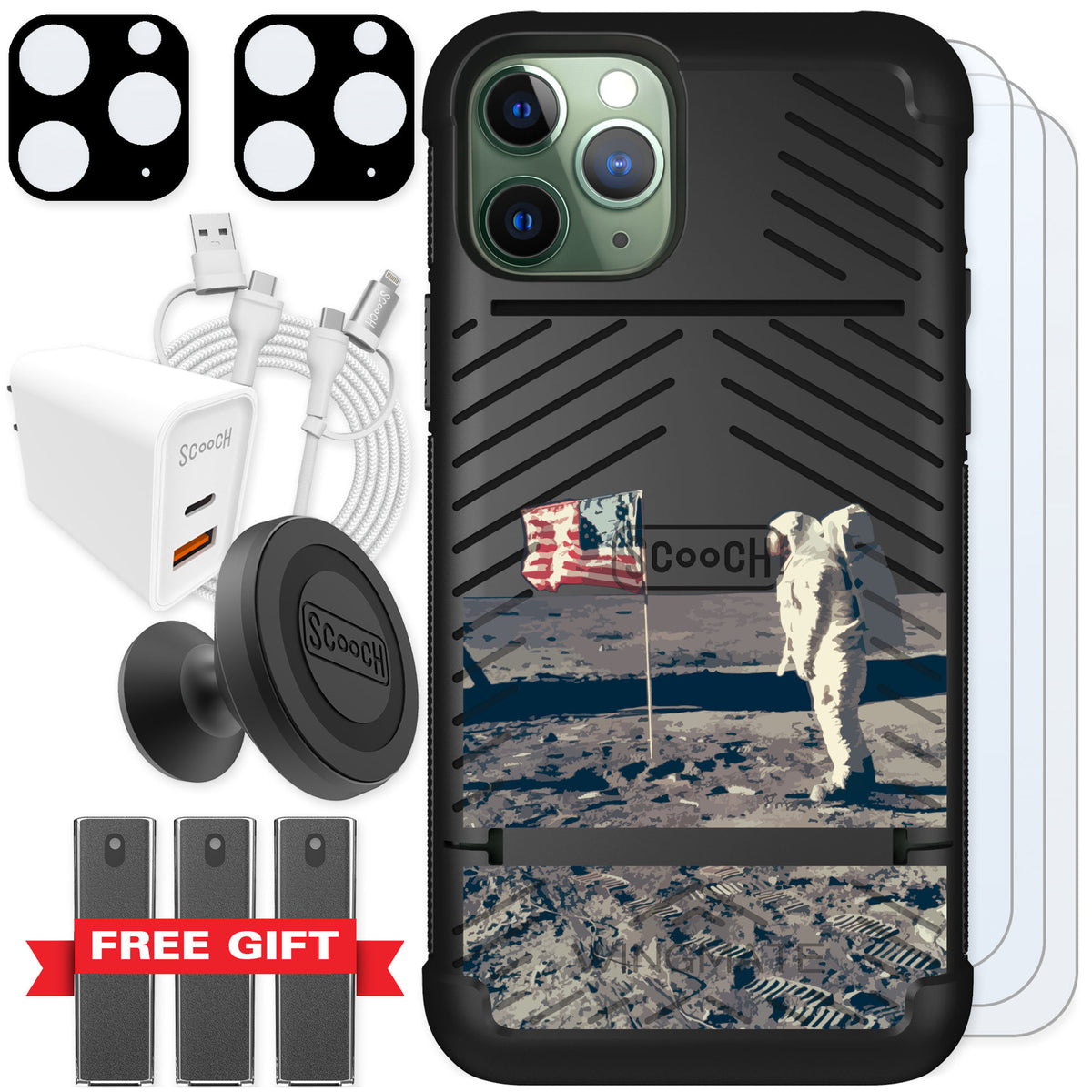 Scooch Wingmate Lunar Landing for iPhone 11 Pro — Ultimate Bundle