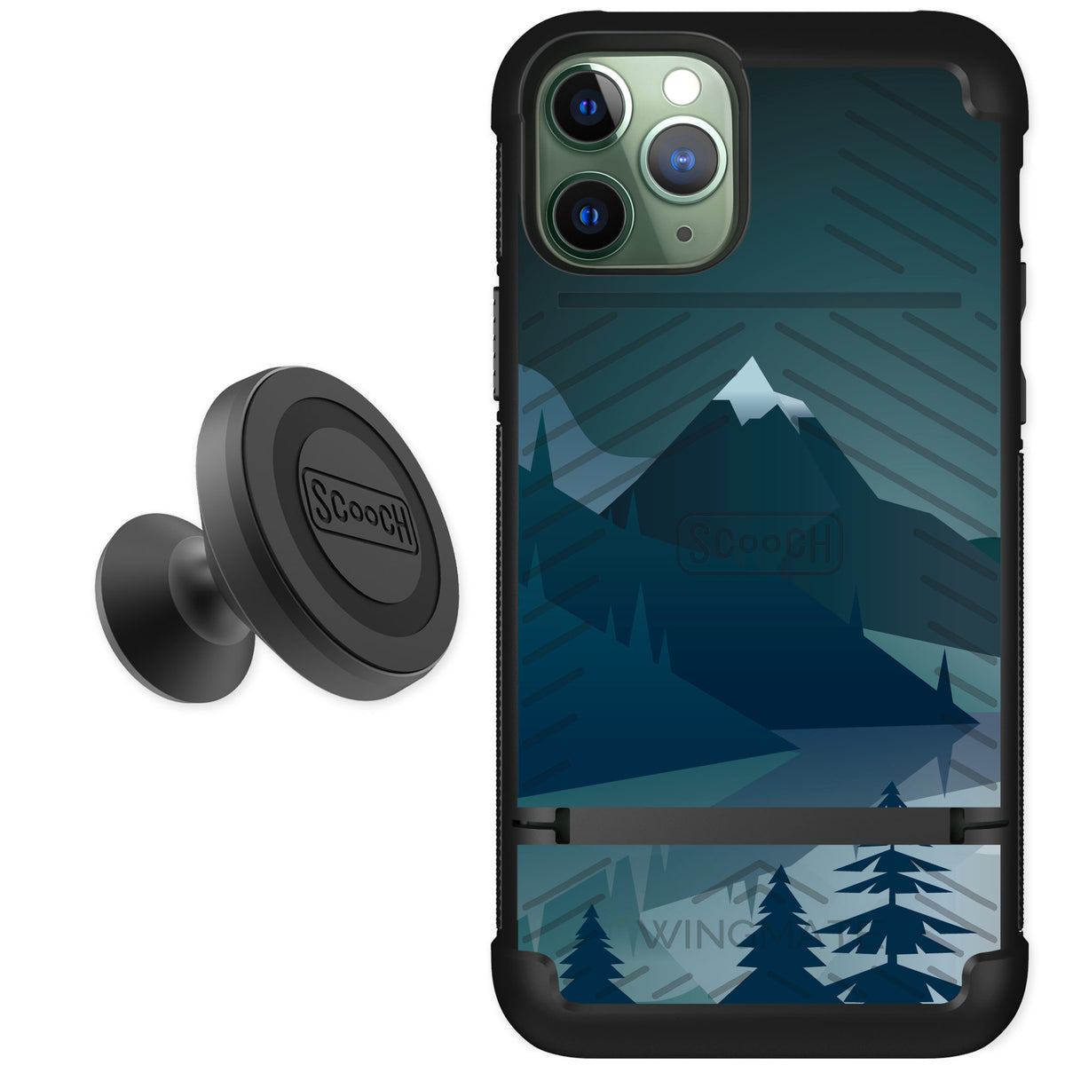 Scooch Wingmate Midnight Ridge for iPhone 11 Pro — Starter Bundle