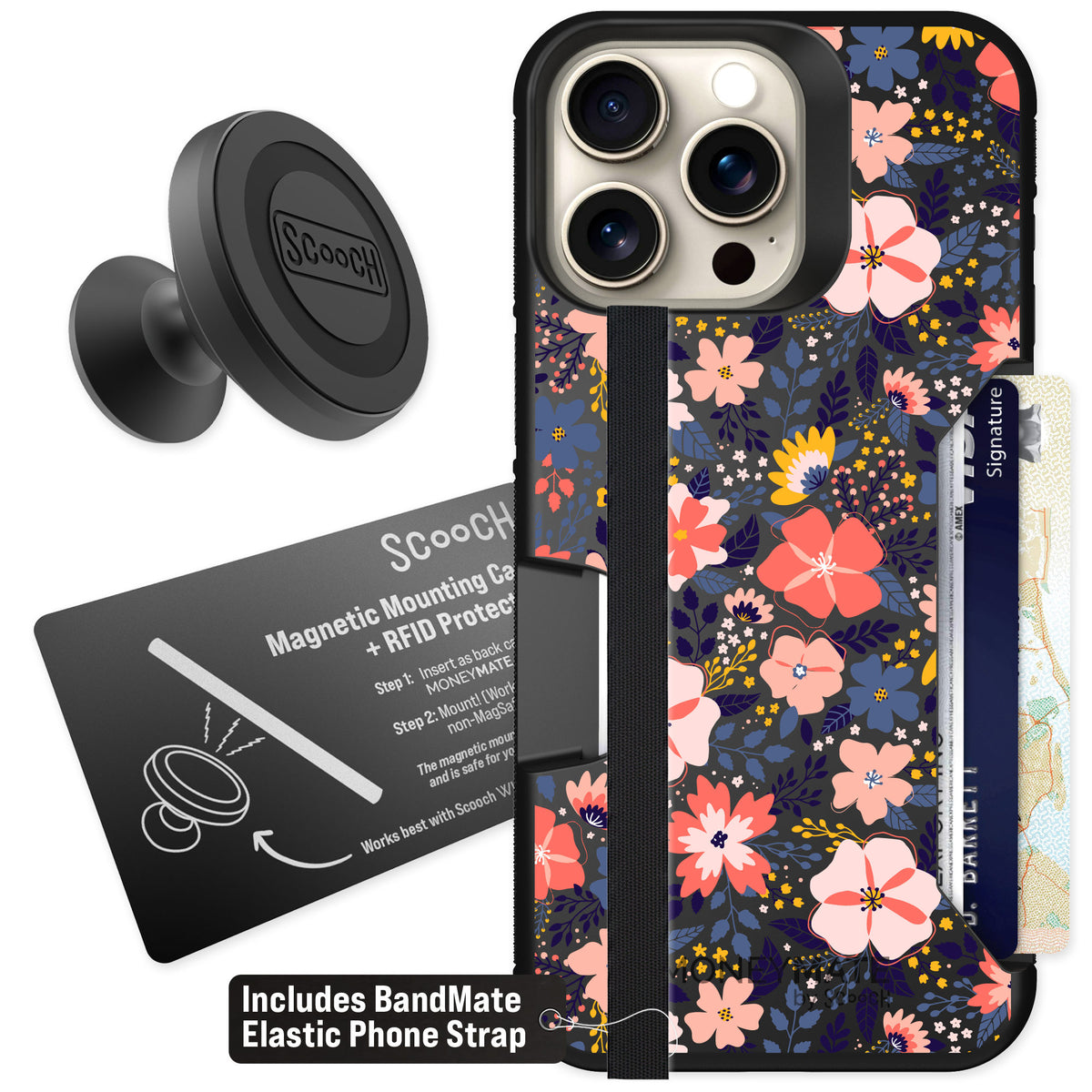 Scooch Moneymate Wildflowers for iPhone 15 Pro Max — Starter Bundle