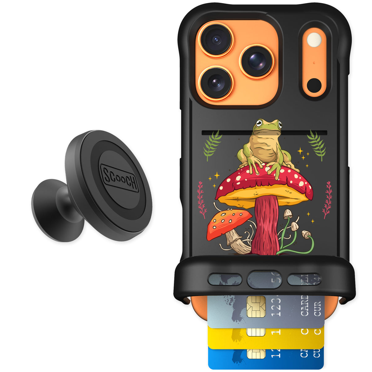 Scooch Wingmate Toadstool Frog for iPhone 17 Pro — Starter Bundle