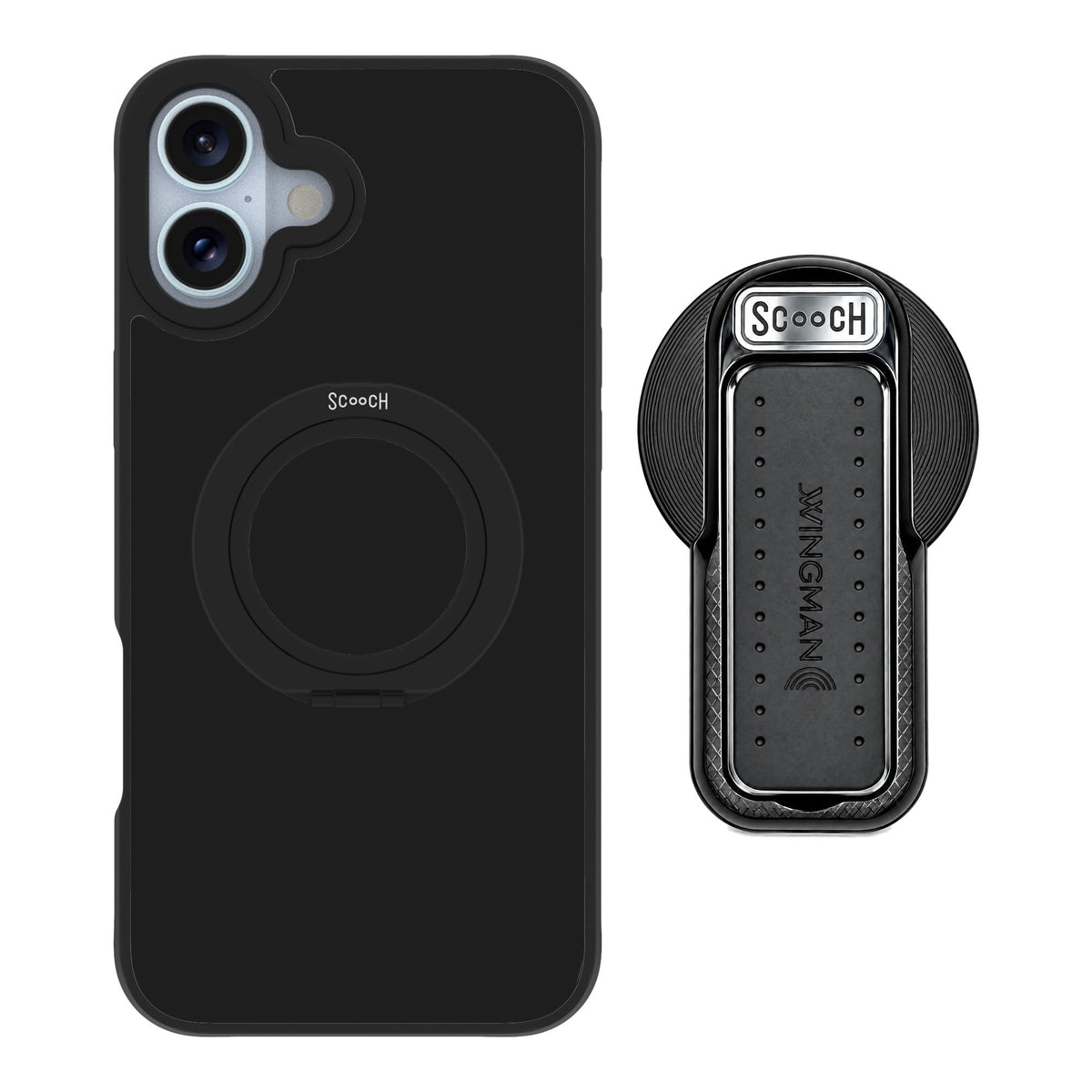Scooch MagCase Black for iPhone 16 Plus — MagSafe Wingback Bundle - Black