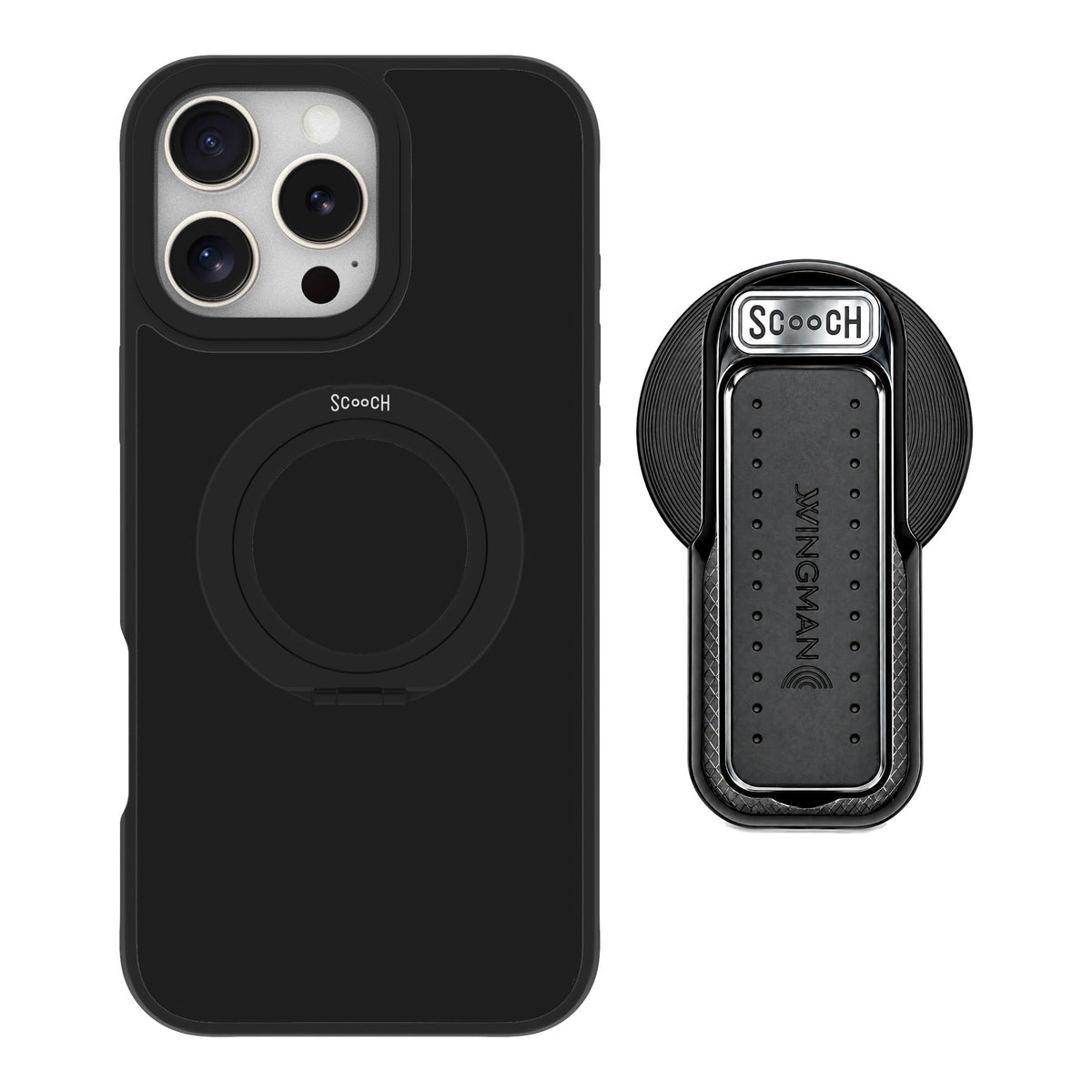 Scooch MagCase Black for iPhone 16 Pro Max — MagSafe Wingback Bundle - Black