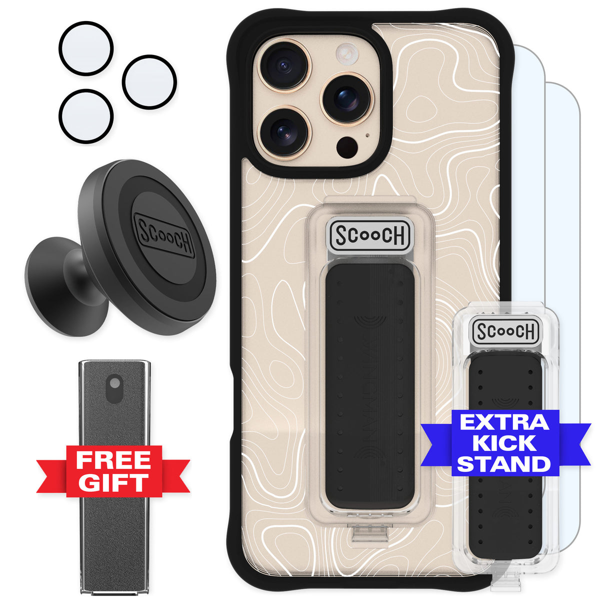 Scooch Wingman Topography for iPhone 16 Pro Max — Defender Bundle