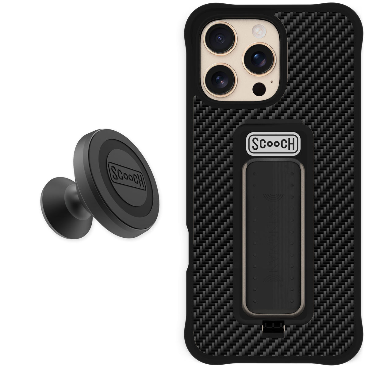 Scooch Wingman Carbon Fiber for iPhone 16 Pro Max — Starter Bundle