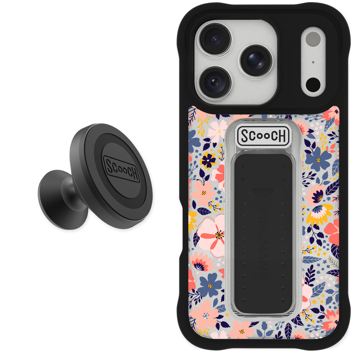 Scooch Wingman Wildflowers for iPhone 17 Pro — Starter Bundle