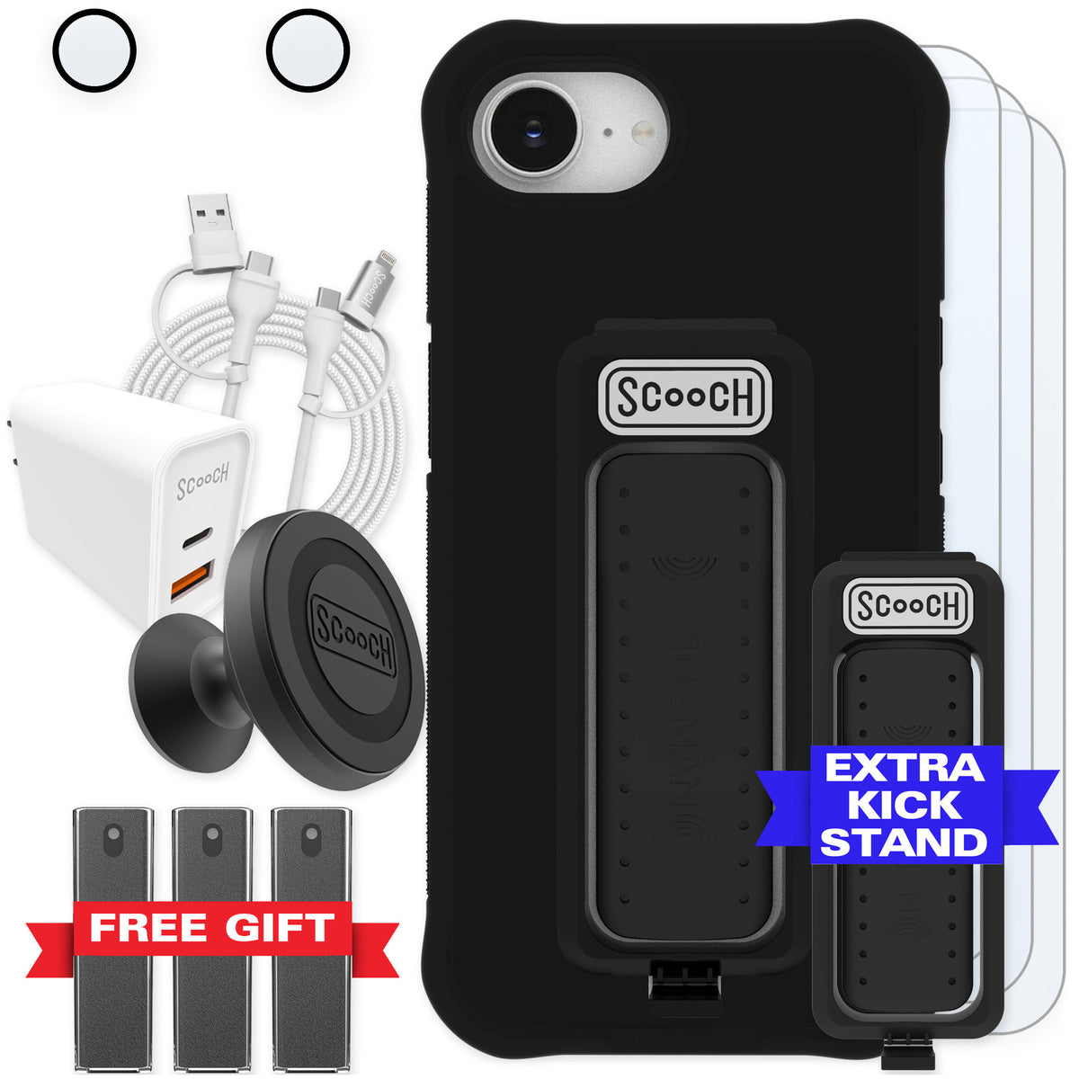 Scooch Wingman Black for iPhone 17e — Ultimate Bundle