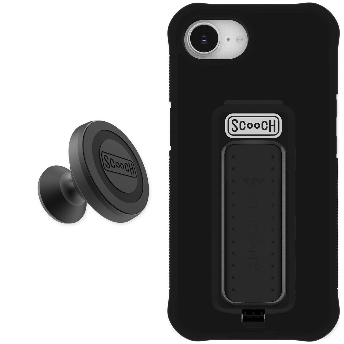 Scooch Wingman Black for iPhone 16e — Starter Bundle