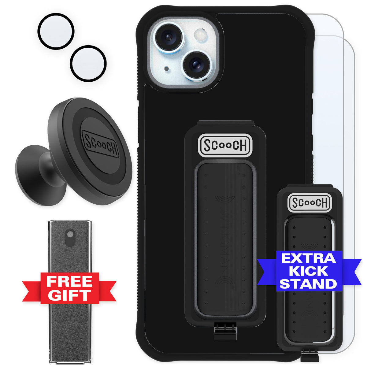 Scooch Wingman Black for iPhone 14 Plus — Defender Bundle