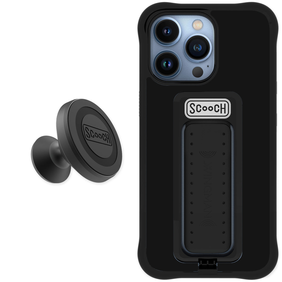 Scooch Wingman Black for iPhone 13 Pro — Starter Bundle