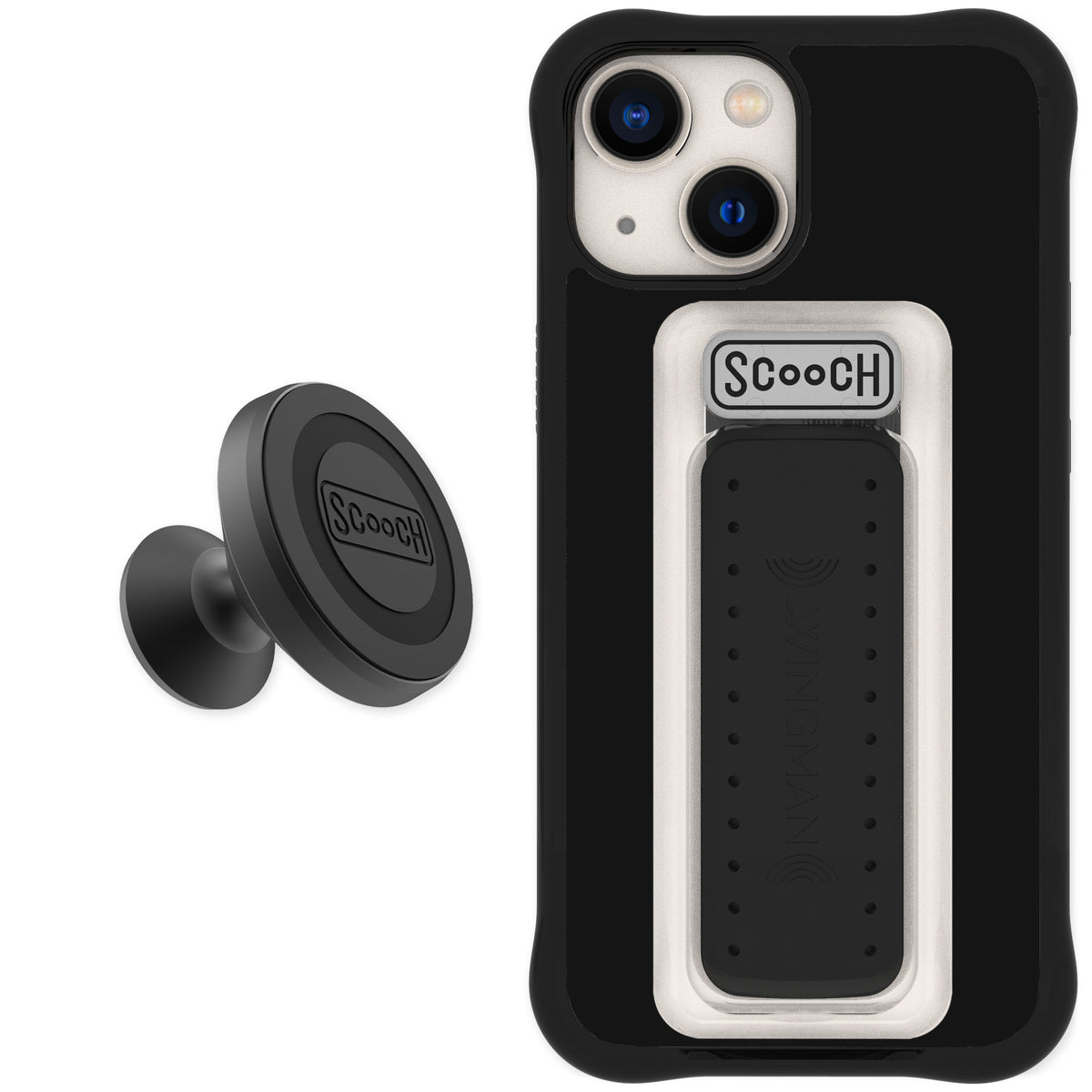 Scooch Wingman Black for iPhone 13 mini — Starter Bundle