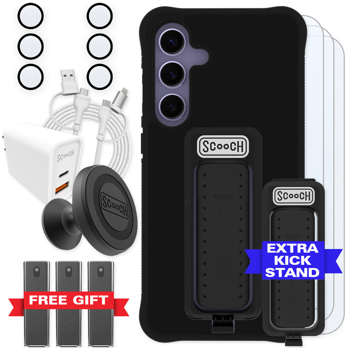 Scooch Wingman Black for Galaxy S24+ — Ultimate Bundle