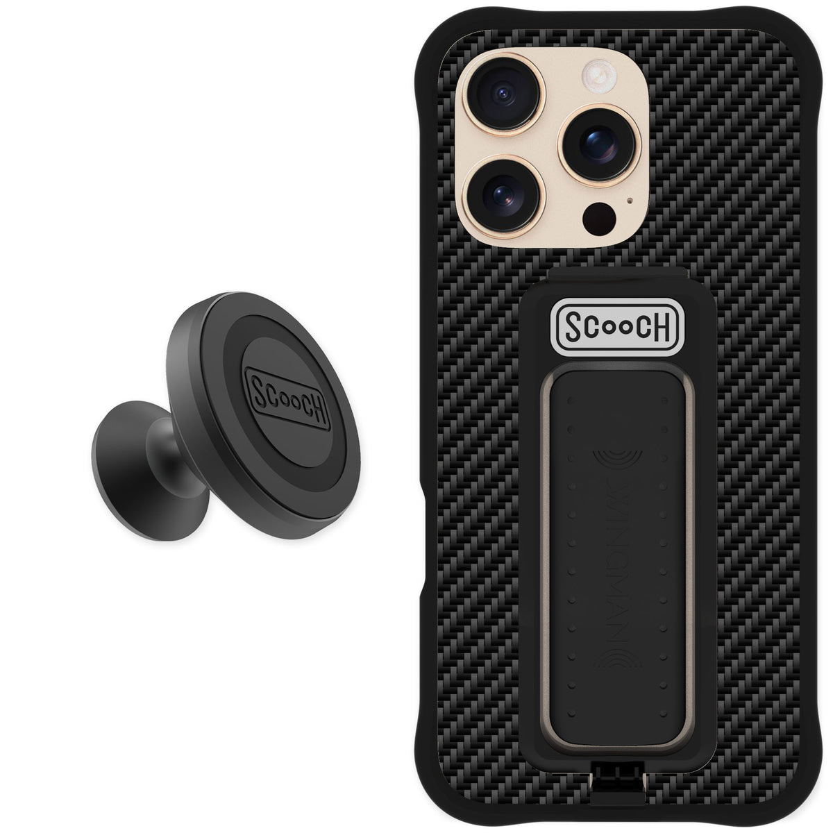 Scooch Wingman Carbon Fiber for iPhone 16 Pro — Starter Bundle