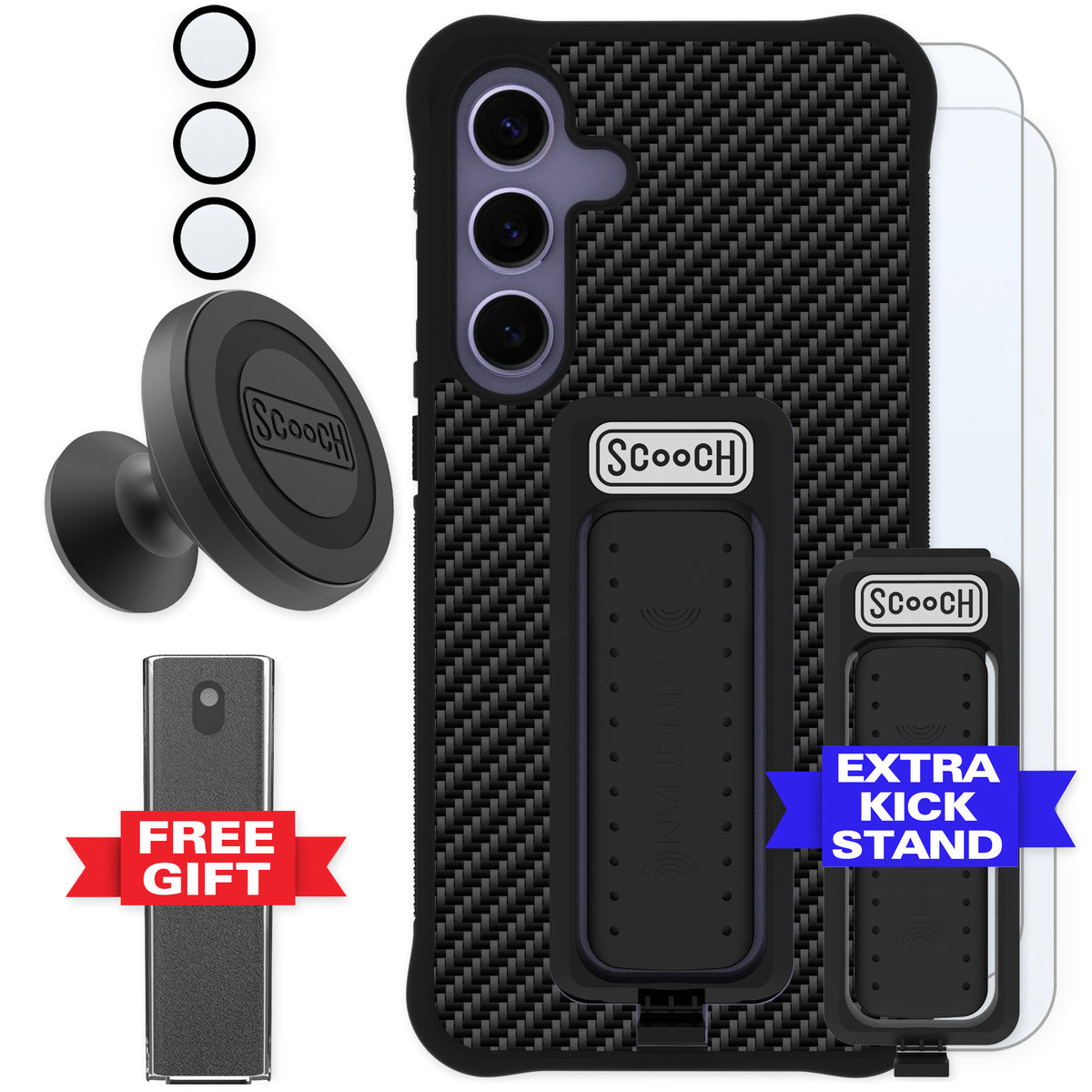 Scooch Wingman Carbon Fiber for Galaxy S24+ — Defender Bundle
