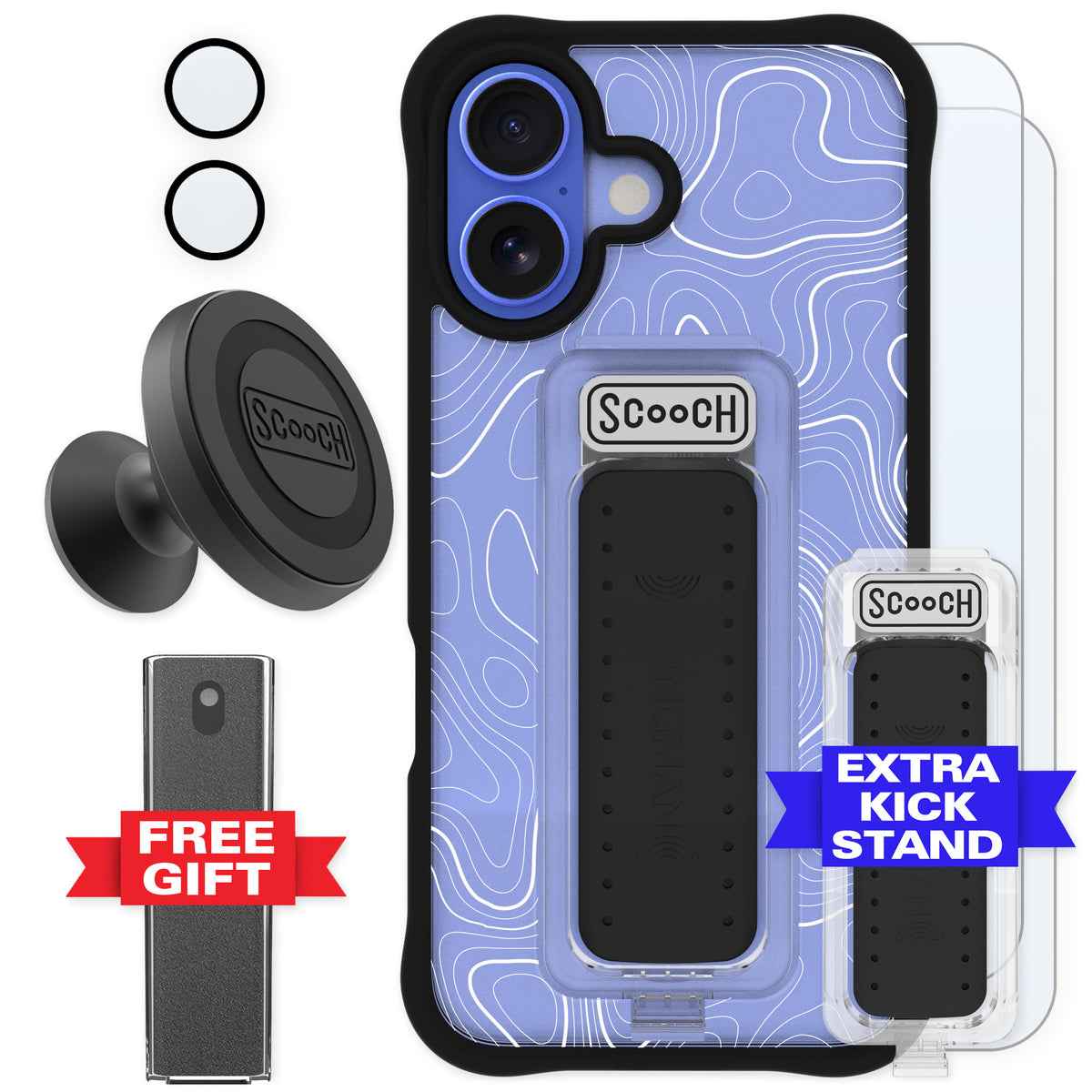 Scooch Wingman Topography for iPhone 16 — Defender Bundle