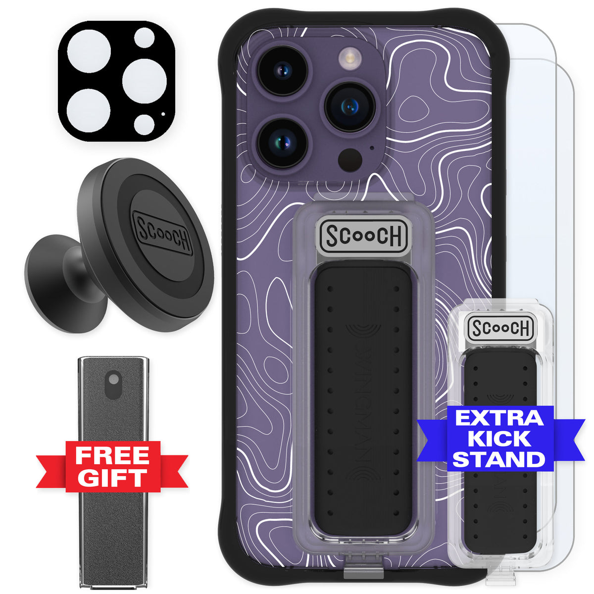 Scooch Wingman Topography for iPhone 14 Pro — Defender Bundle