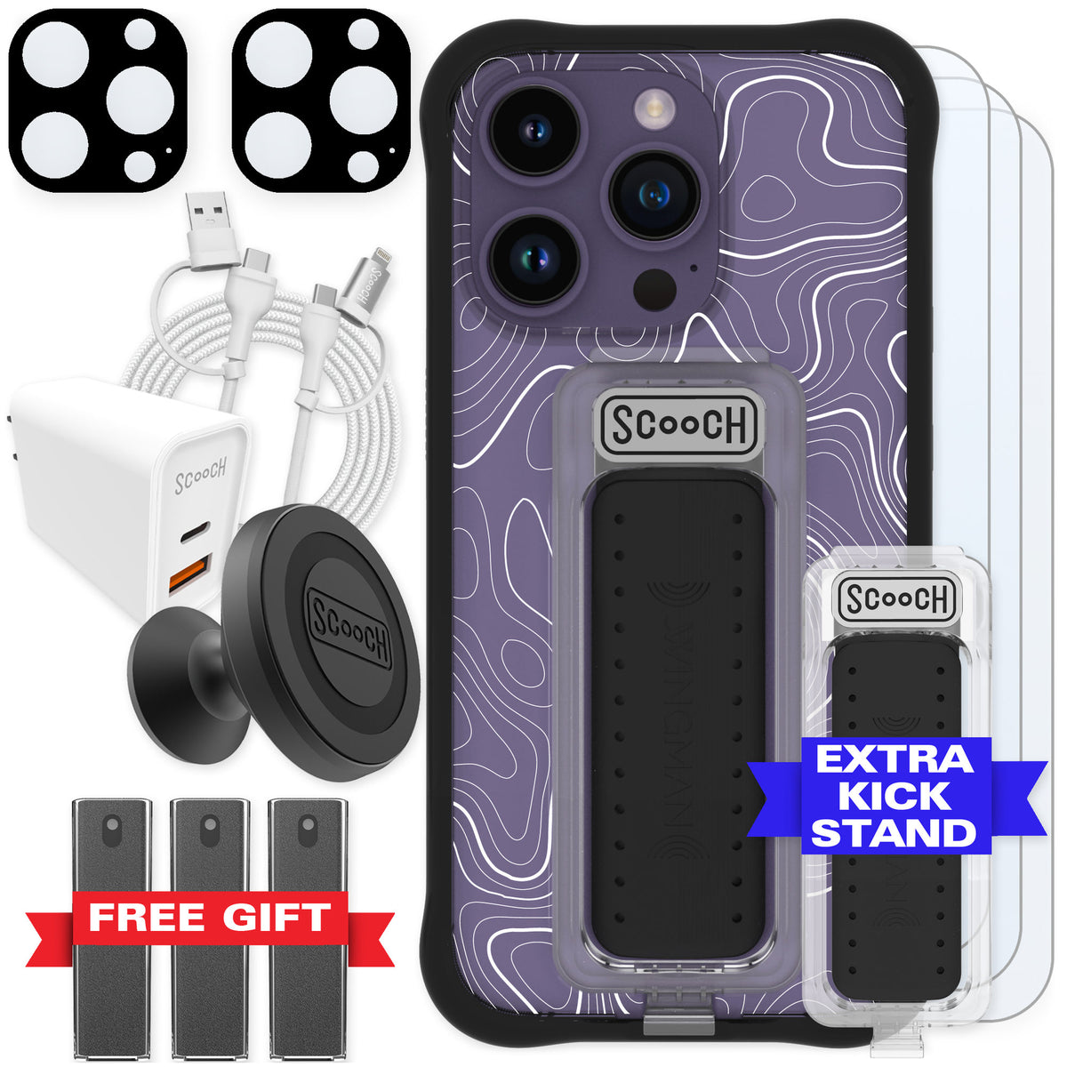 Scooch Wingman Topography for iPhone 14 Pro — Ultimate Bundle