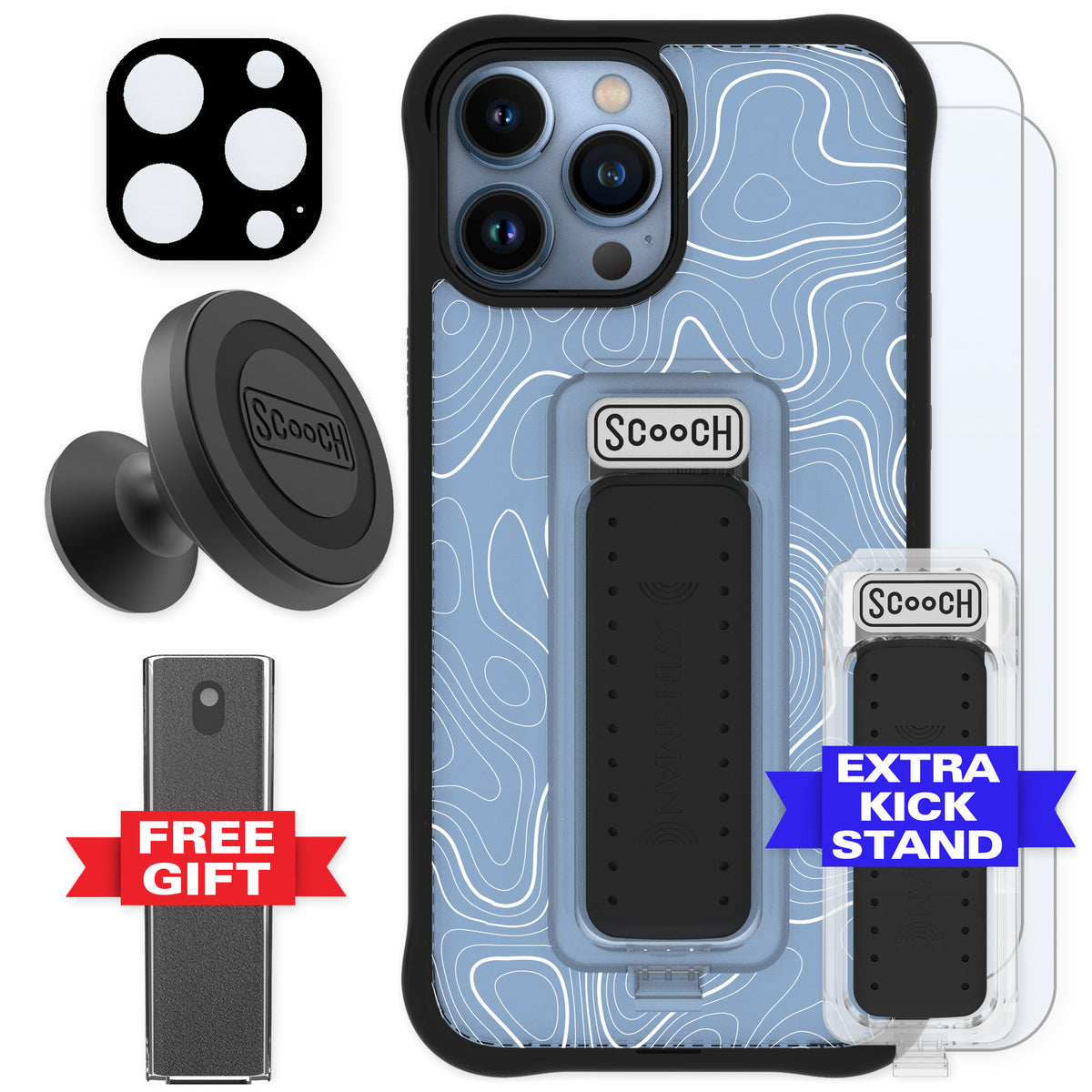 Scooch Wingman Topography for iPhone 13 Pro Max — Defender Bundle